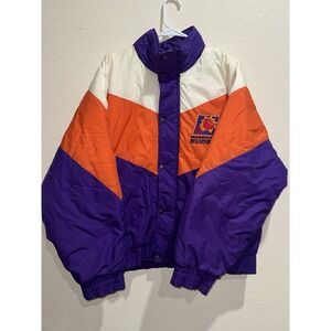 Phoenix Suns Logo 7 Jacket Cost Men's L Purple Zip NBA 90s